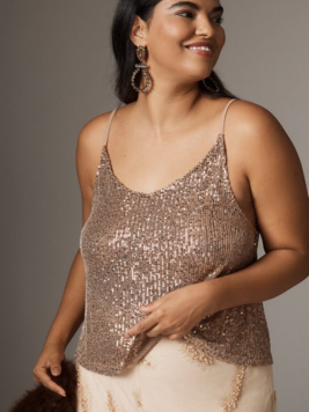 Blue Tassel Plus Sequin Swing Tank (Size 1X)